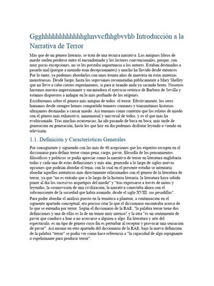 Introducción a la narrativa de terror