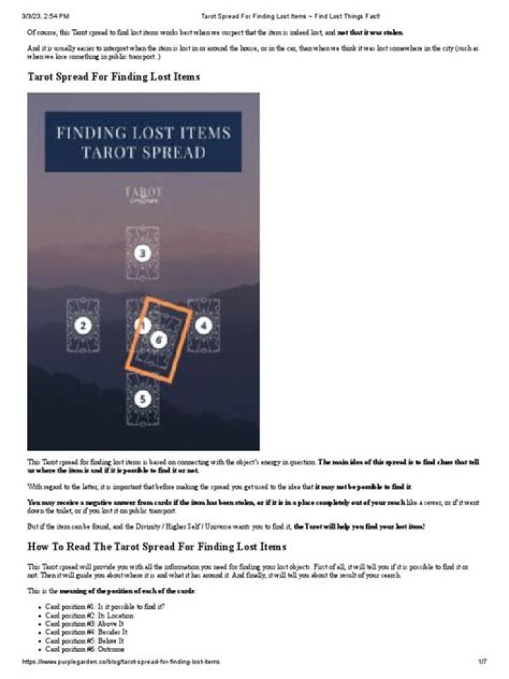 Tarot Spread For Finding Lost Items ~ Find Lost Things Fast!